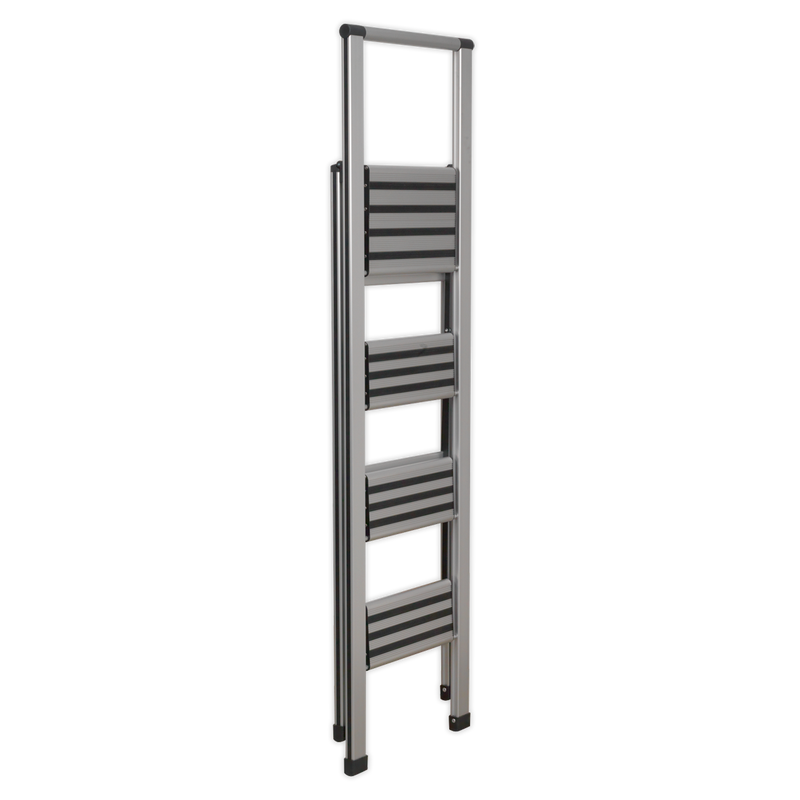 Sealey APSL4 Aluminium Professional Folding Step Ladder 4-Step 150kg Capacity - EN 1483 - additional view 2