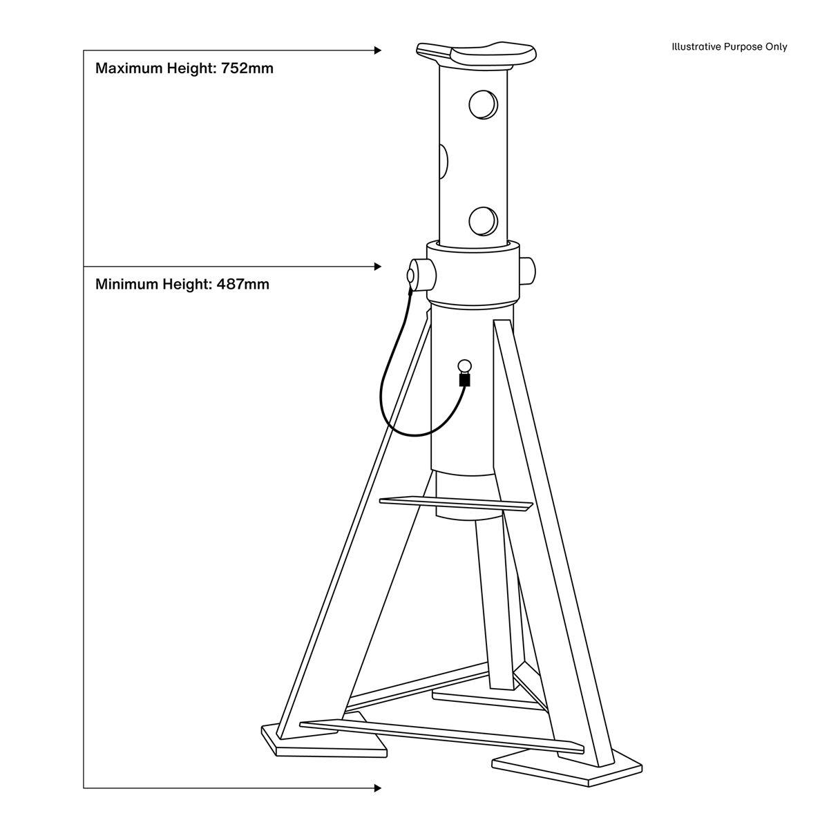 Sealey AS12 Premier Axle Stands (Pair) 12 Tonne Capacity per Stand High Level - additional view 7