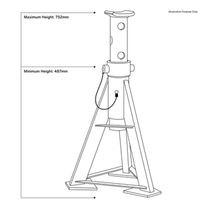 Sealey AS12 Premier Axle Stands (Pair) 12 Tonne Capacity per Stand High Level - additional view 7