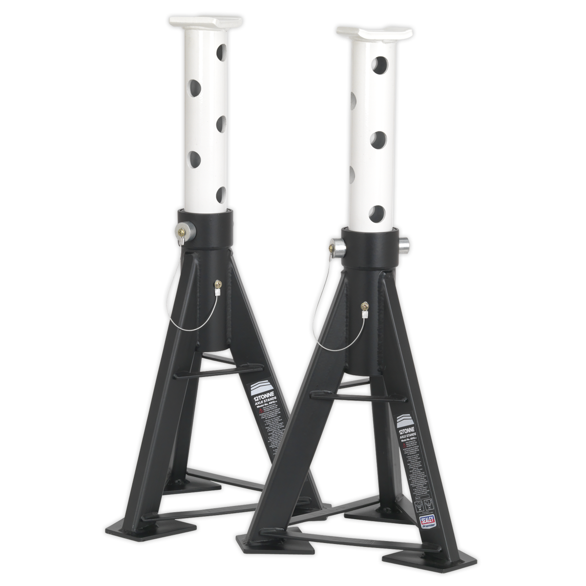 Sealey AS12 Premier Axle Stands (Pair) 12 Tonne Capacity per Stand High Level - additional view 2