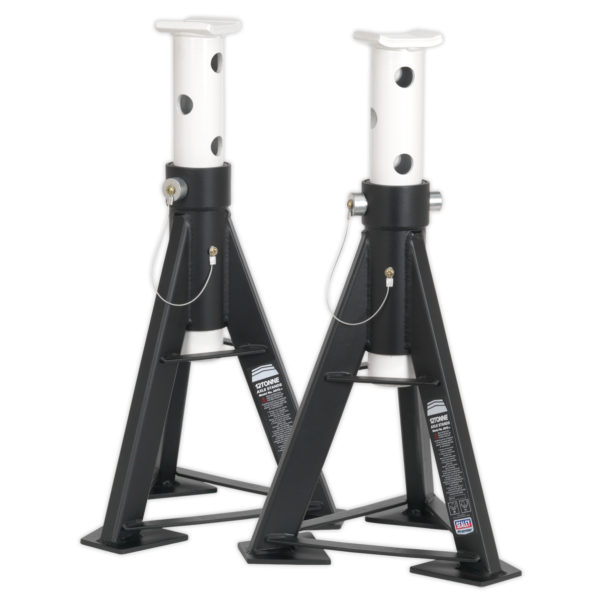 Sealey AS12 Premier Axle Stands (Pair) 12 Tonne Capacity per Stand High Level - additional view 4