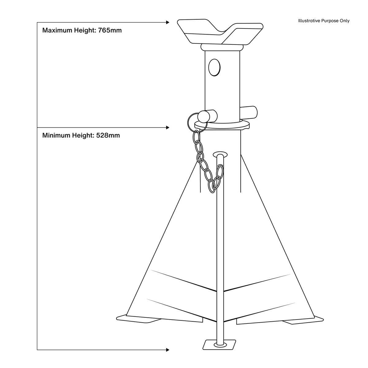 Sealey AS15000 Axle Stands (Pair) 15 Tonne Capacity per Stand - additional view 5
