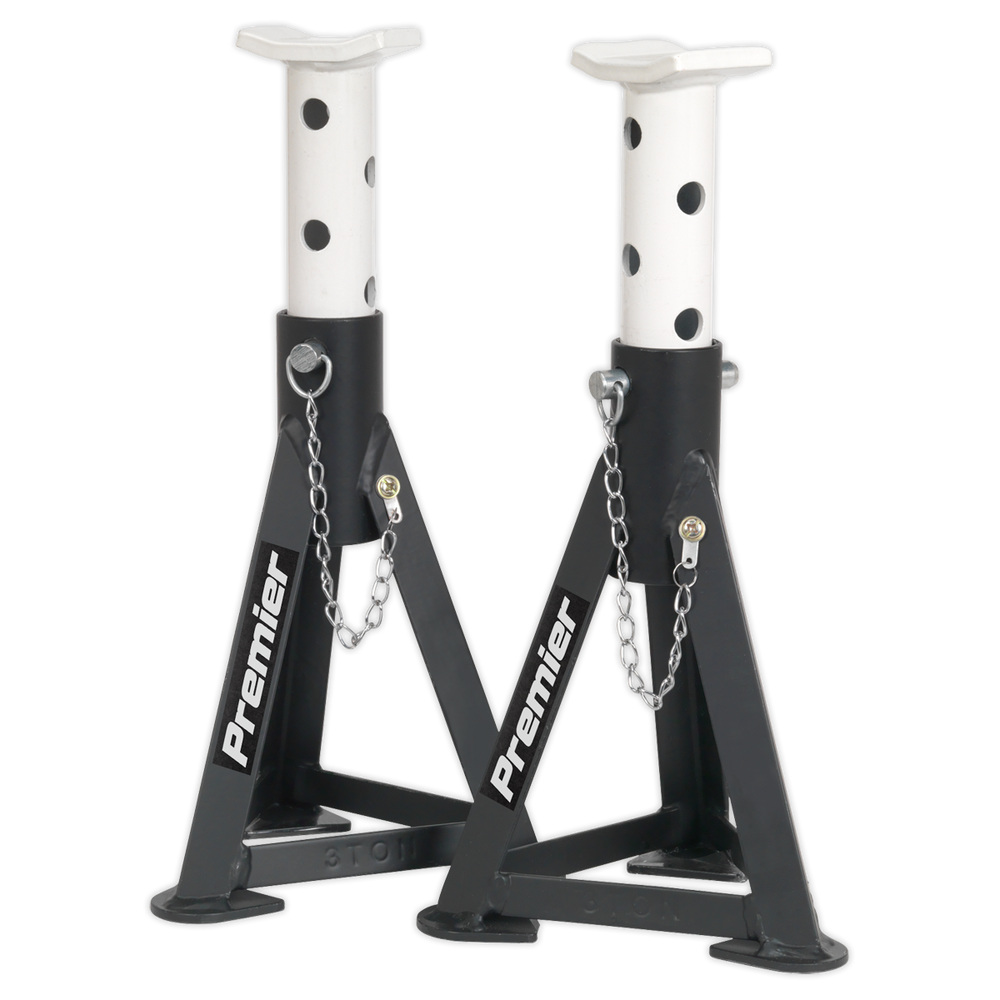 Sealey AS3 Premier Axle Stands (Pair) 3 Tonne Capacity per Stand - White - additional view 6