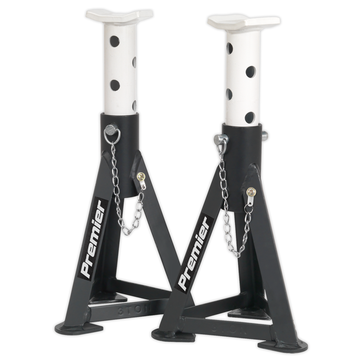 Sealey AS3 Premier Axle Stands (Pair) 3 Tonne Capacity per Stand - White - additional view 6