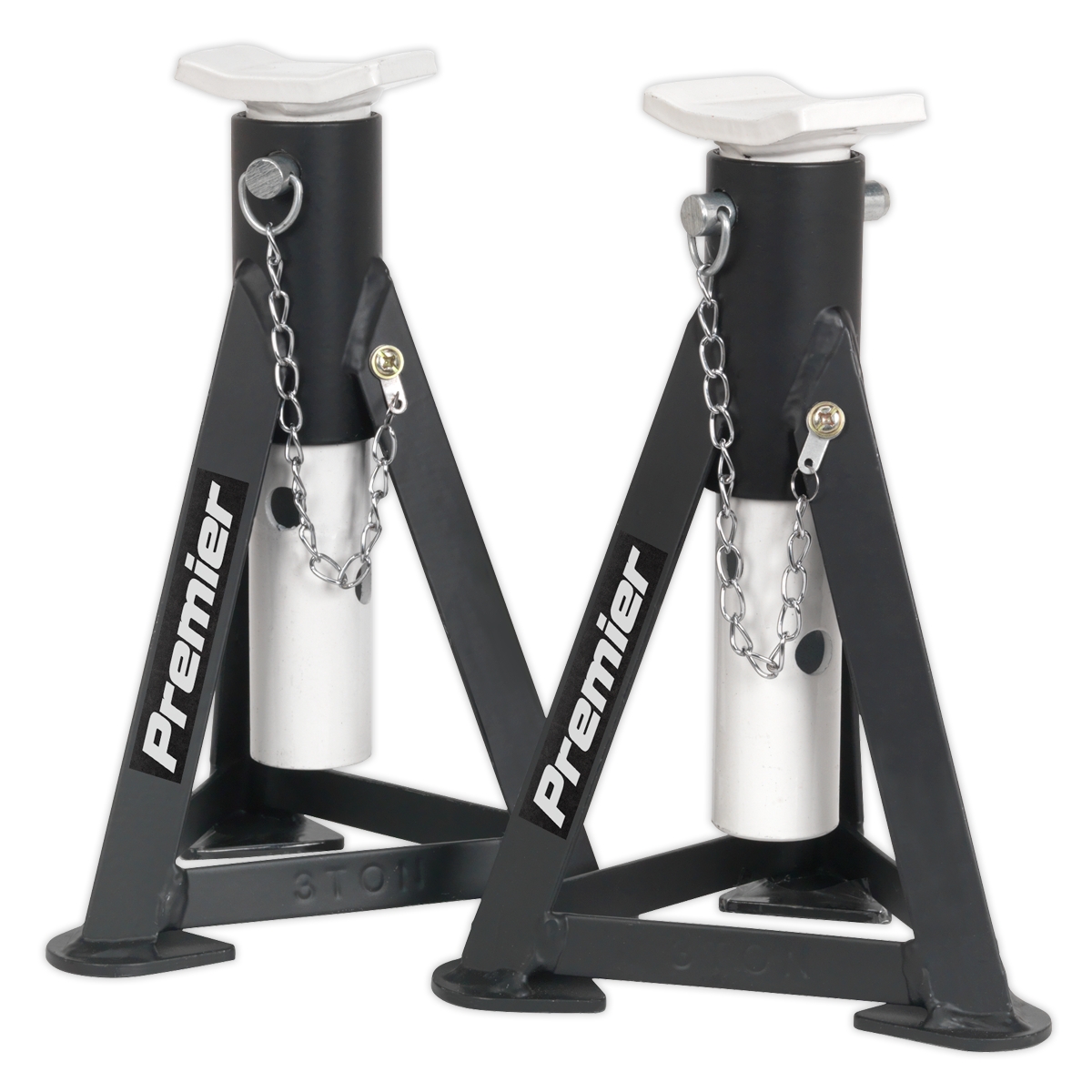 Sealey AS3 Premier Axle Stands (Pair) 3 Tonne Capacity per Stand - White - additional view 7