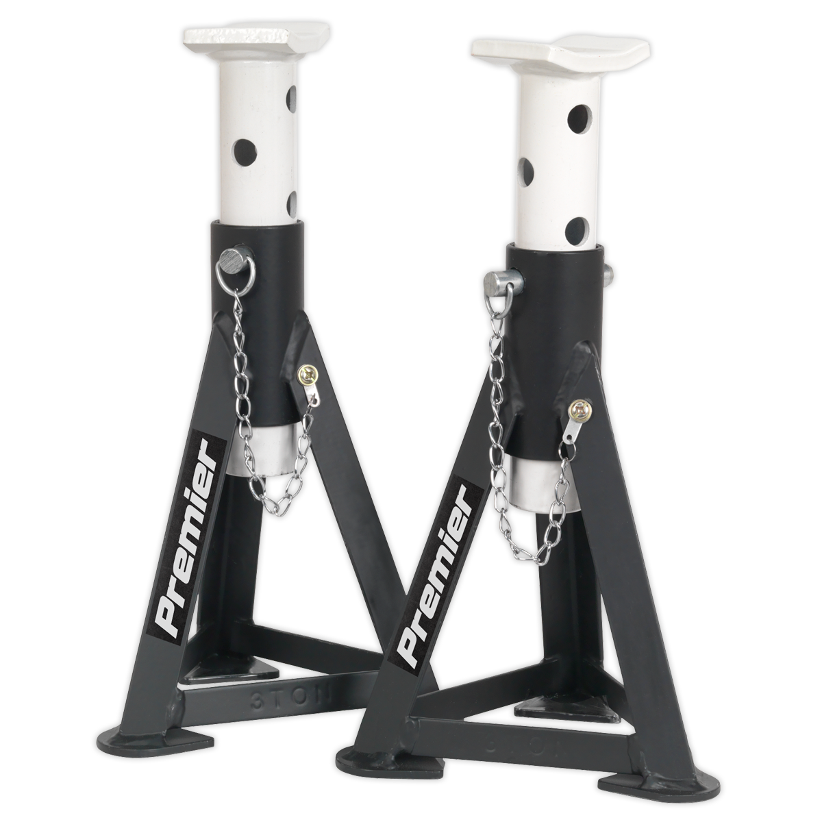 Sealey AS3 Premier Axle Stands (Pair) 3 Tonne Capacity per Stand - White - additional view 8