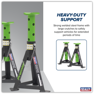 Sealey AS3G Premier Axle Stands (Pair) 3 Tonne Capacity per Stand - Green - additional view 7