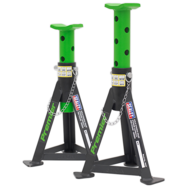 Sealey AS3G Premier Axle Stands (Pair) 3 Tonne Capacity per Stand - Green