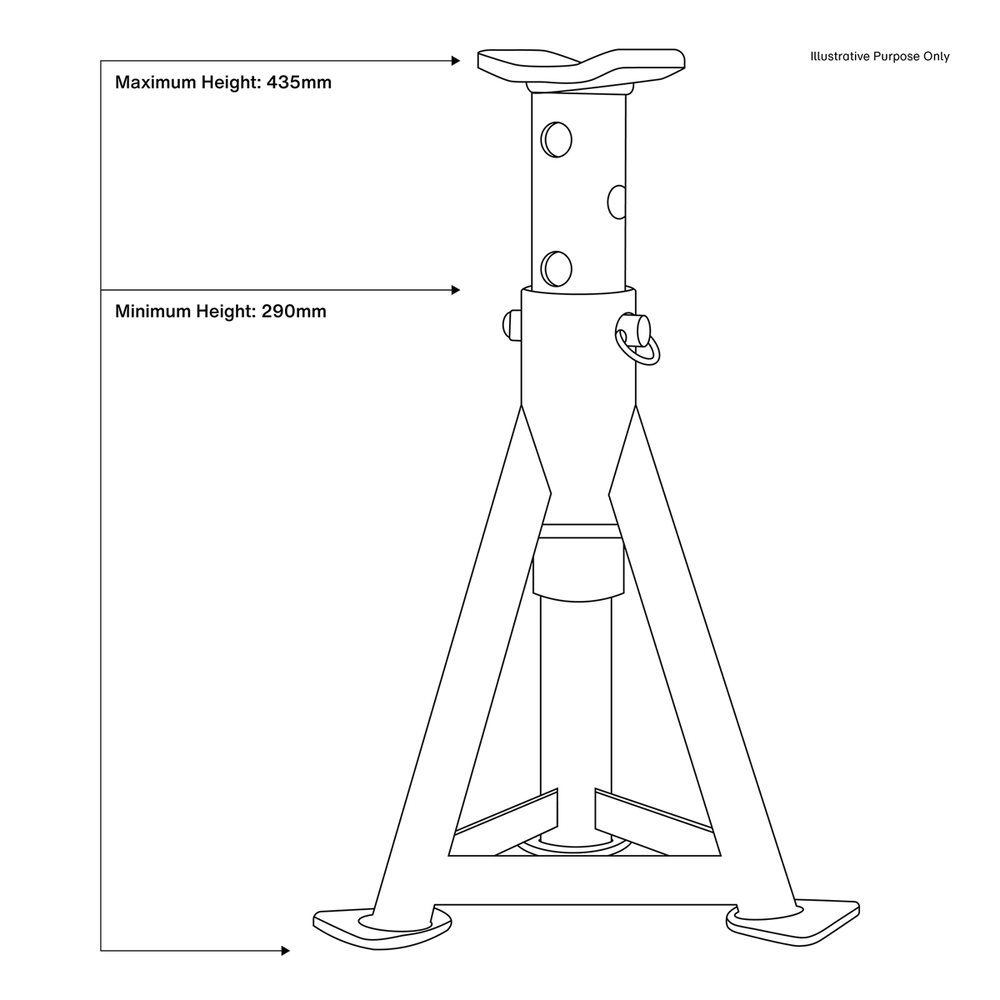 Sealey AS3R Premier Axle Stands (Pair) 3 Tonne Capacity per Stand - Red - additional view 11