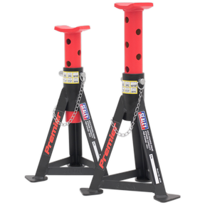 Sealey AS3R Premier Axle Stands (Pair) 3 Tonne Capacity per Stand - Red