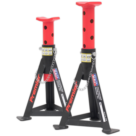 Sealey AS3R Premier Axle Stands (Pair) 3 Tonne Capacity per Stand - Red