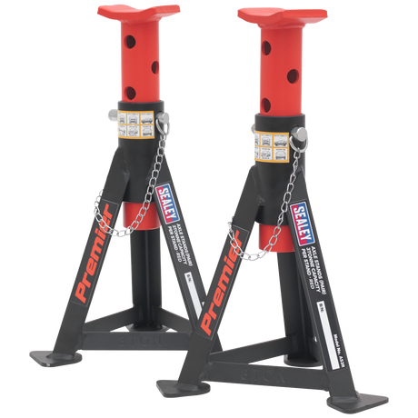 Sealey AS3R Premier Axle Stands (Pair) 3 Tonne Capacity per Stand - Red - additional view 2