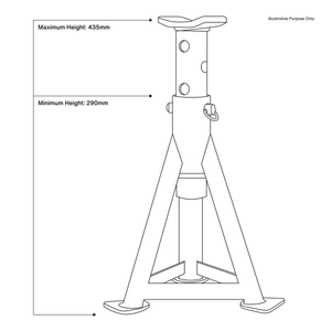 Sealey AS3Y Premier Axle Stands (Pair) 3 Tonne Capacity per Stand - Yellow - additional view 7
