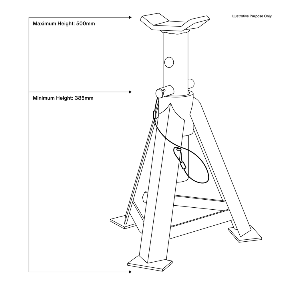Sealey AS5000 Axle Stands (Pair) 5 Tonne Capacity per Stand - additional view 8