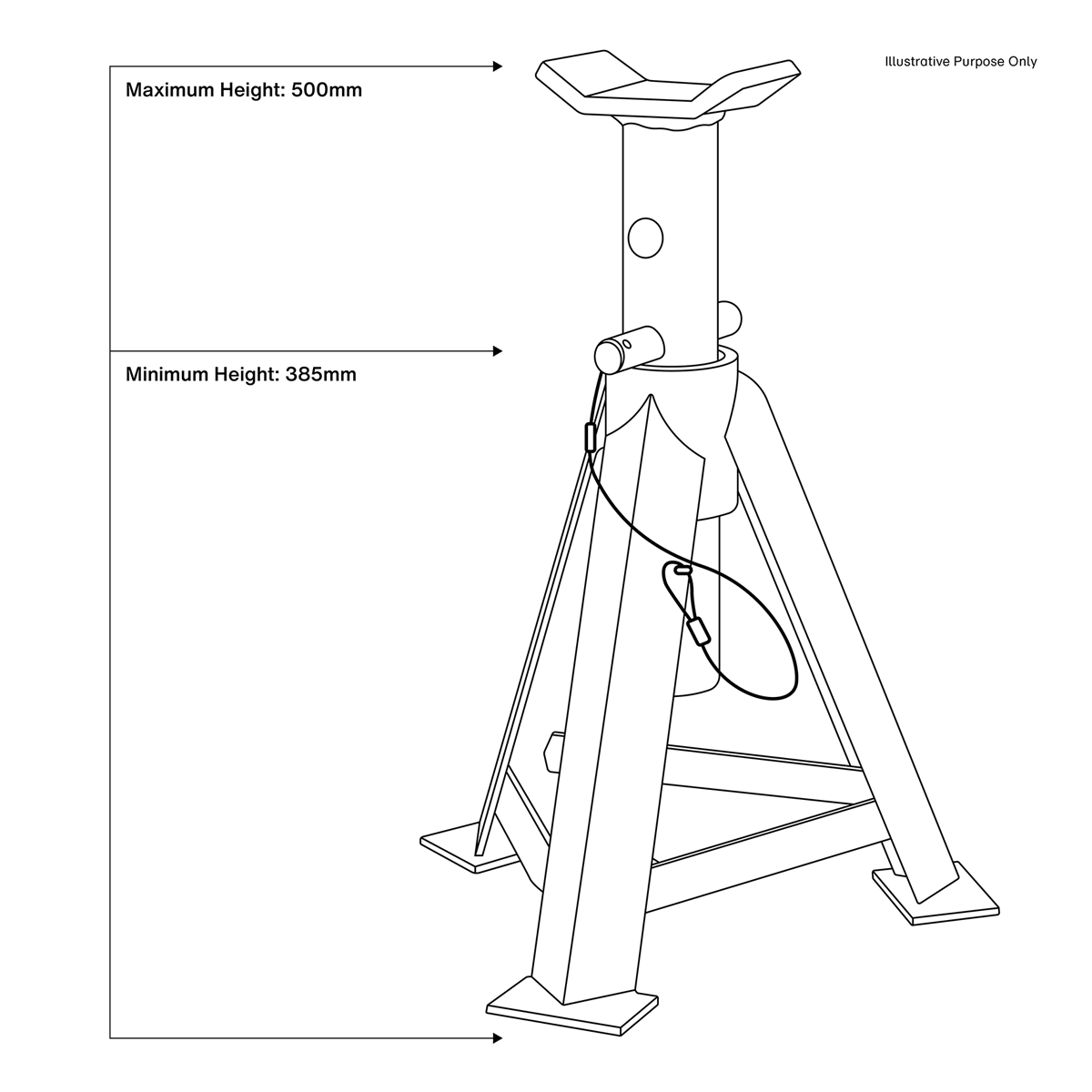 Sealey AS5000 Axle Stands (Pair) 5 Tonne Capacity per Stand - additional view 8