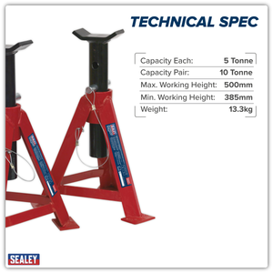 Sealey AS5000 Axle Stands (Pair) 5 Tonne Capacity per Stand - additional view 6