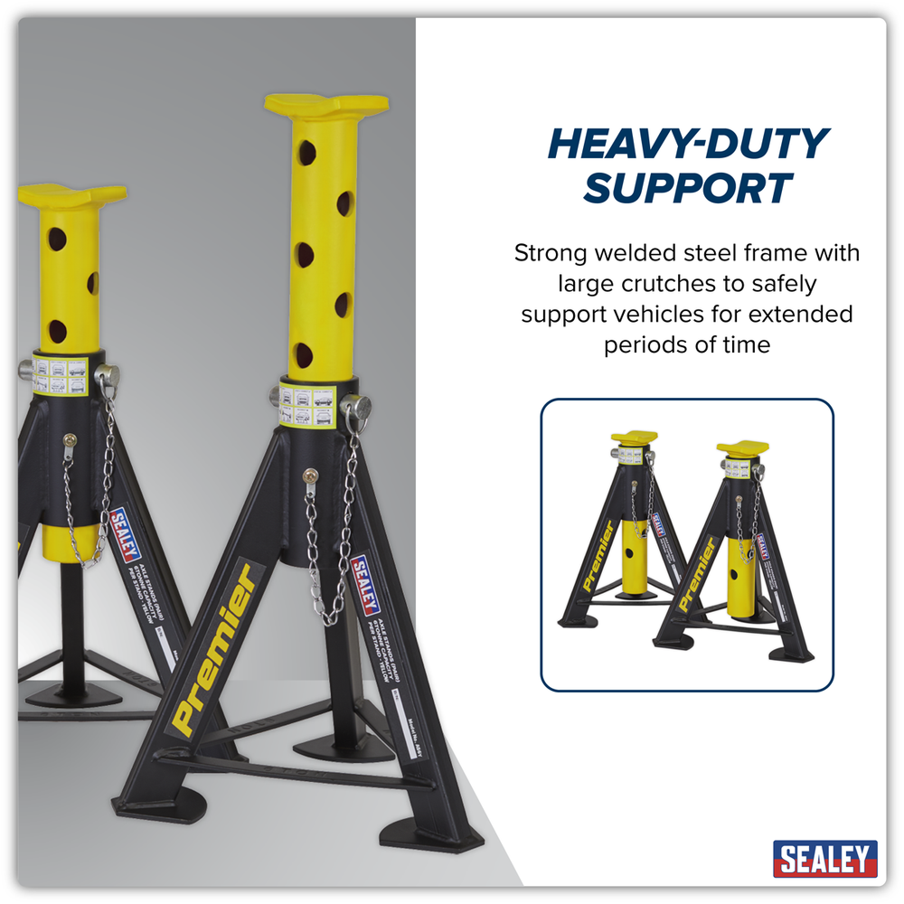 Sealey AS6Y Premier Axle Stands (Pair) 6 Tonne Capacity per Stand - Yellow - additional view 7