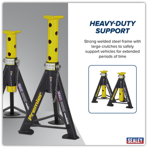 Sealey AS6Y Premier Axle Stands (Pair) 6 Tonne Capacity per Stand - Yellow - additional view 7