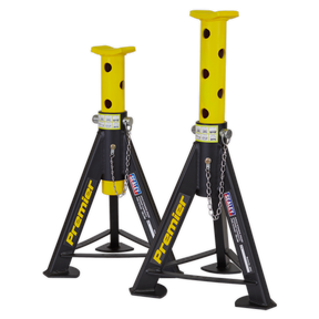 Sealey AS6Y Premier Axle Stands (Pair) 6 Tonne Capacity per Stand - Yellow