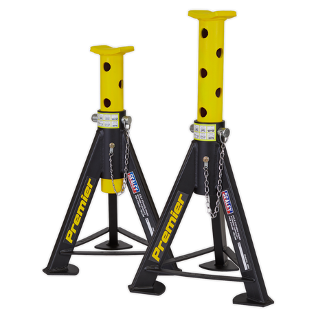 Sealey AS6Y Premier Axle Stands (Pair) 6 Tonne Capacity per Stand - Yellow