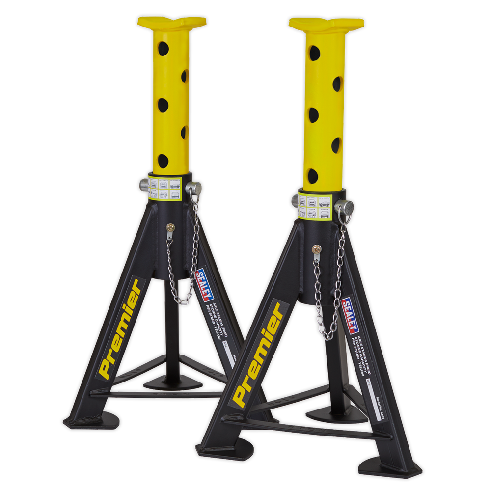 Sealey AS6Y Premier Axle Stands (Pair) 6 Tonne Capacity per Stand - Yellow - additional view 4