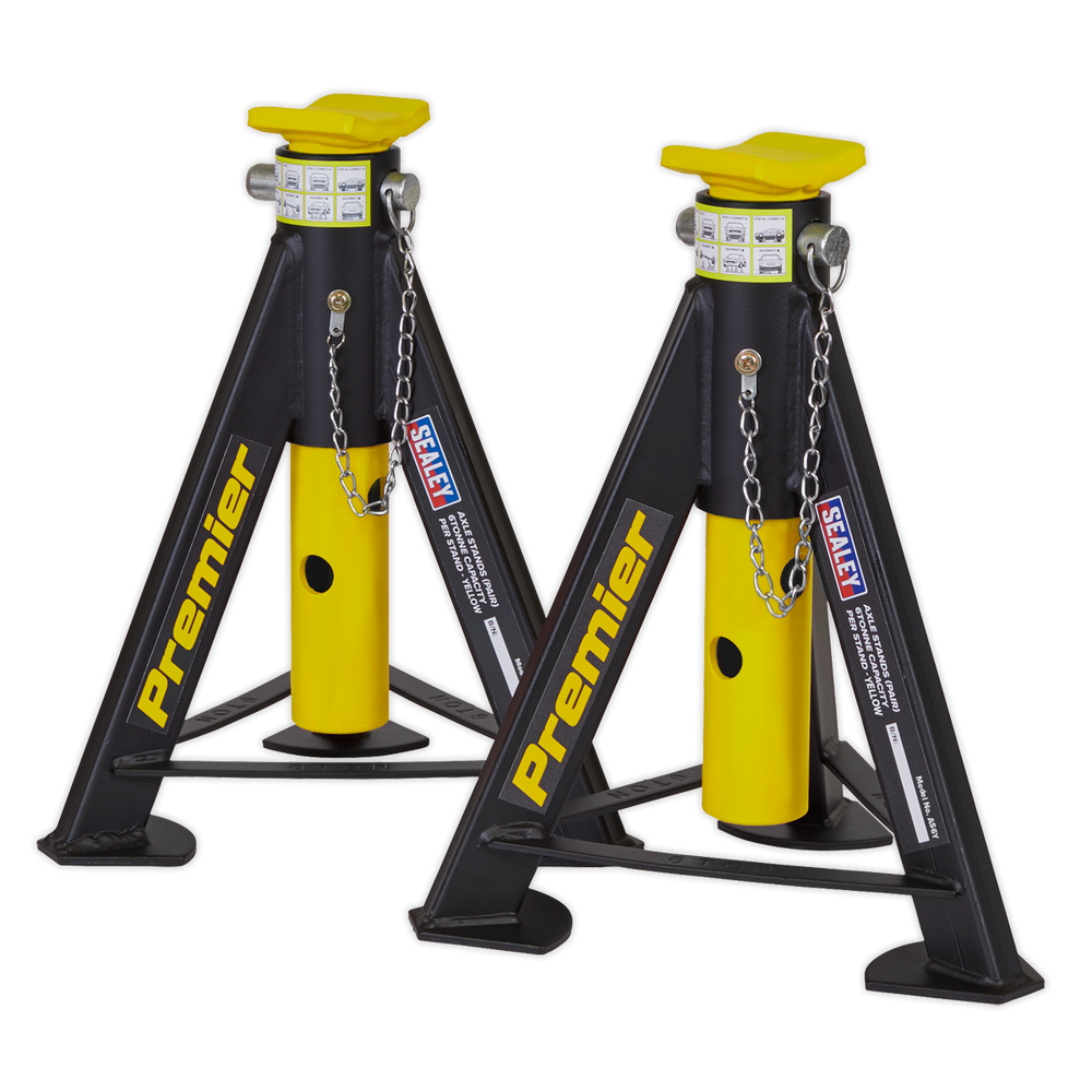 Sealey AS6Y Premier Axle Stands (Pair) 6 Tonne Capacity per Stand - Yellow - additional view 2