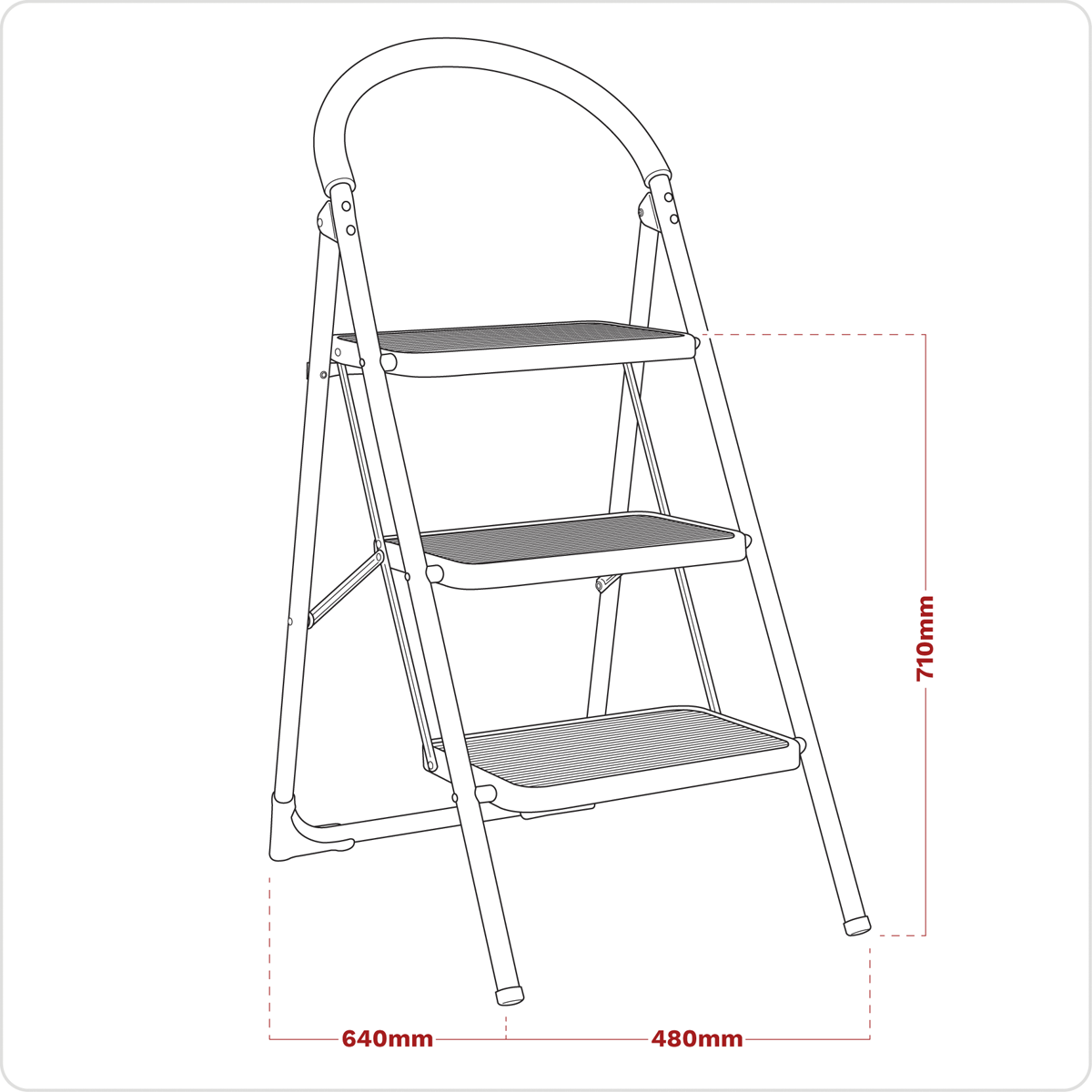 Sealey ASL23 3-Tread Step Stool 150kg Capacity - EN 14183 - additional view 9