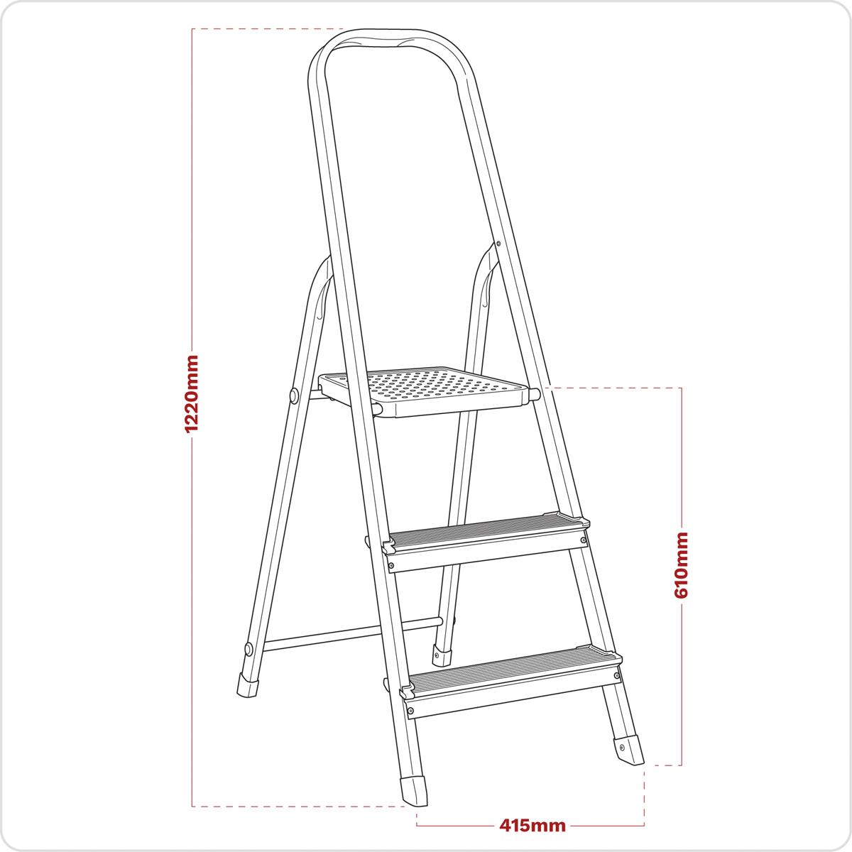 Sealey ASL3S Step Ladder 3-Tread Aluminium - EN 131 - additional view 3