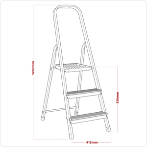Sealey ASL3S Step Ladder 3-Tread Aluminium - EN 131 - additional view 3