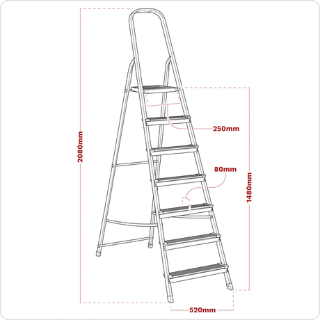 Sealey ASL7 Step Ladder 7-Tread Aluminium - EN 131 - additional view 2