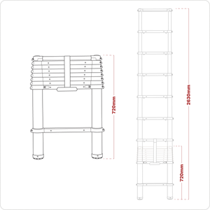 Sealey ATL09 Telescopic Ladder 9-Tread Aluminium - EN 131 - additional view 4