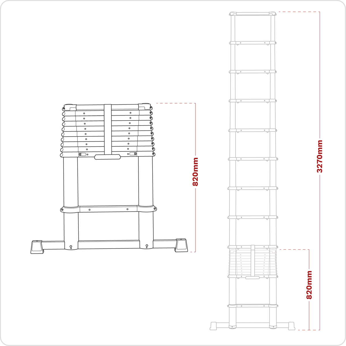 Sealey ATL11 Aluminium Professional Telescopic Ladder 11-Tread - EN 131 - additional view 9