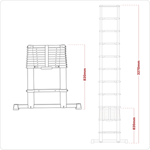 Sealey ATL11 Aluminium Professional Telescopic Ladder 11-Tread - EN 131 - additional view 9