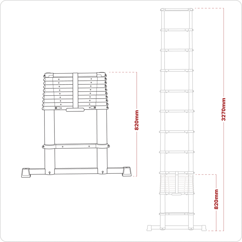 Sealey ATL11 Aluminium Professional Telescopic Ladder 11-Tread - EN 131 - additional view 9