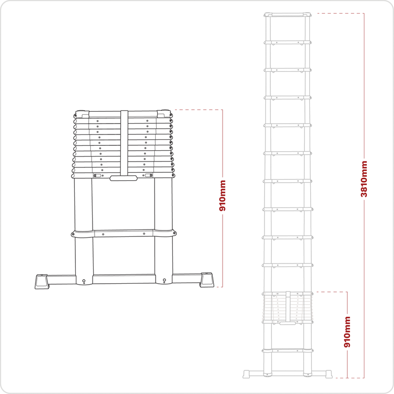 Sealey ATL13 Aluminium Professional Telescopic Ladder 13-Tread - EN 131 - additional view 4