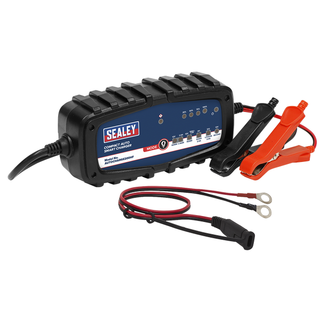 Sealey AUTOCHARGE200HF 6/12V Compact Auto Smart Charger & Maintainer 2A