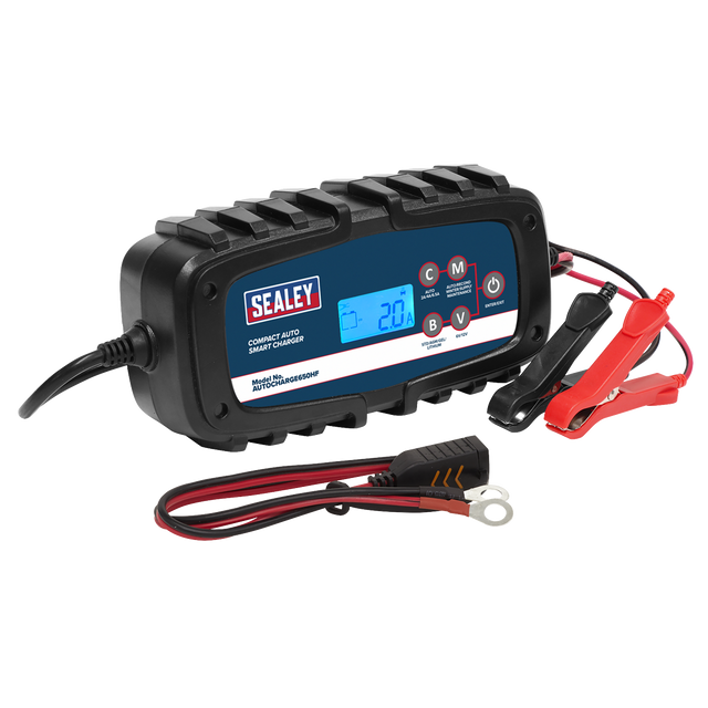 Sealey AUTOCHARGE650HF 6/12V Compact Auto Smart Charger & Maintainer 6.5A
