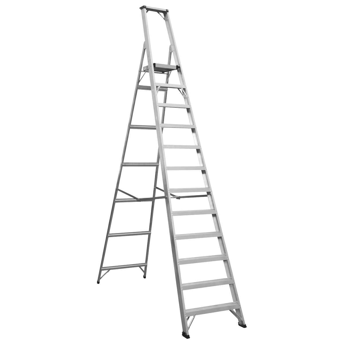 Sealey AXL12 Industrial Step Ladder 12-Tread Aluminium - BS EN 131