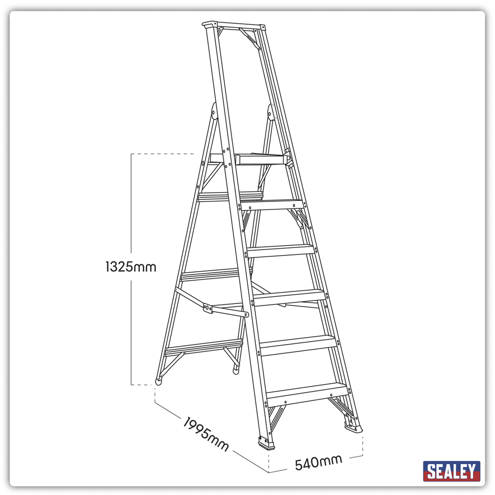 Sealey AXL6 Industrial Step Ladder 6-Tread Aluminium - EN 131 - additional view 9