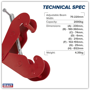 Sealey BC2000 Beam Clamp 2 Tonne - additional view 3