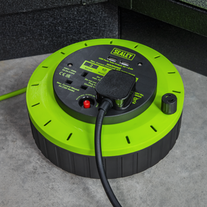 Sealey BCR10G 10m Cassette Type Cable Reel with Thermal Trip 2 x 230V & 2 x USB - Hi-Vis Green - additional view 13