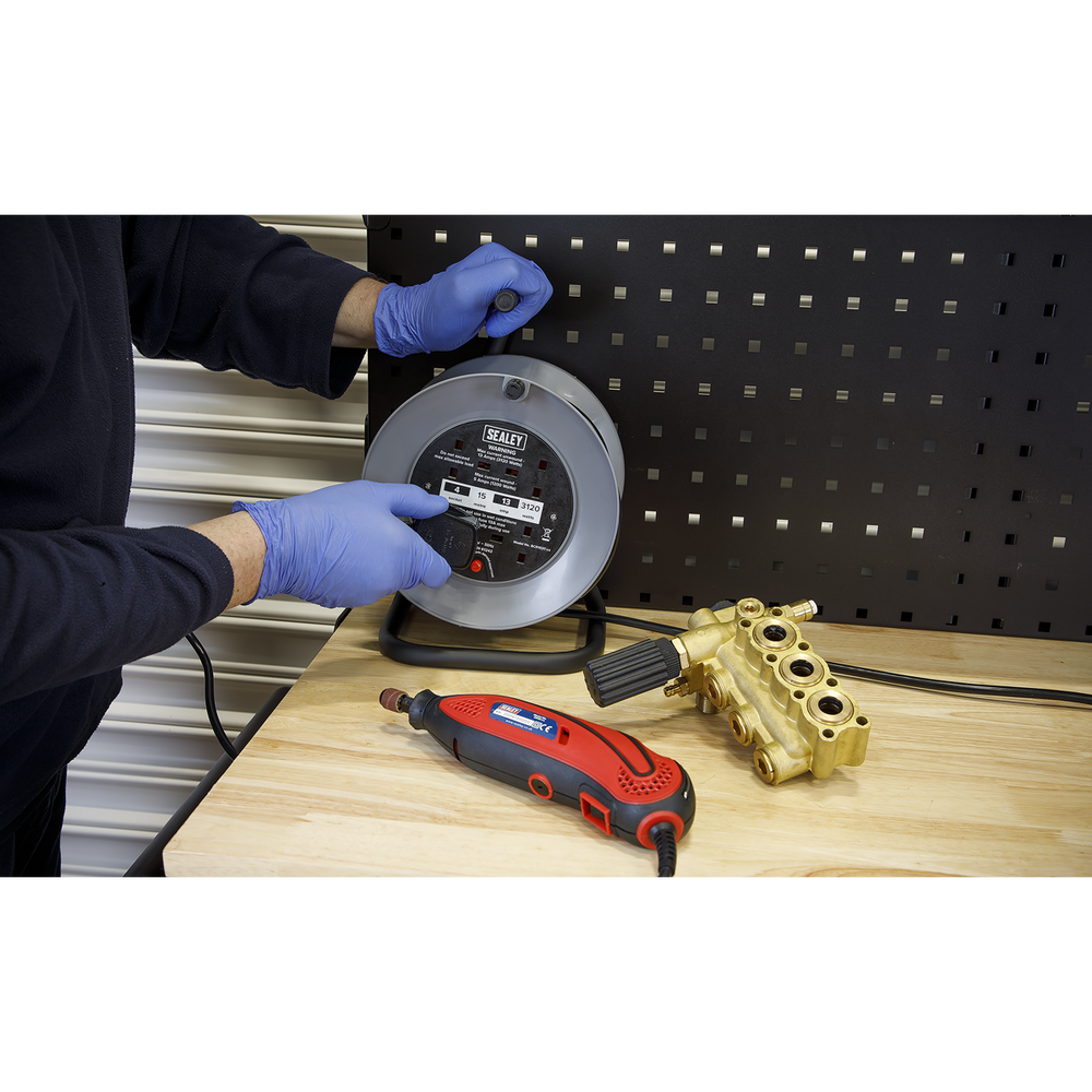 Sealey BCR153T 15m Cable Reel with Thermal Trip 4 x 230V - additional view 3