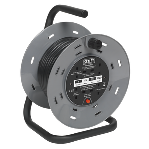 Sealey BCR153T 15m Cable Reel with Thermal Trip 4 x 230V