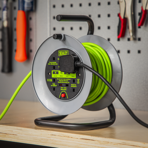 Sealey BCR153TG 15m Cable Reel with Thermal Trip 4 x 230V - Hi-Vis Green - additional view 5