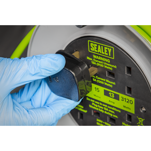 Sealey BCR153TG 15m Cable Reel with Thermal Trip 4 x 230V - Hi-Vis Green - additional view 7