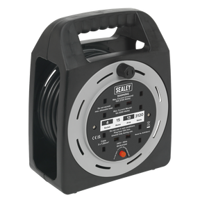 Sealey BCR15CB 15m Box Type Cable Reel with Thermal Trip 4 x 230V