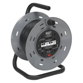 Sealey BCR2525 25m Cable Reel with Thermal Trip 4 x 230V