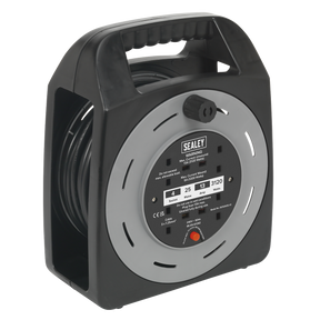 Sealey BCR25CB 25m Box Type Cable Reel with Thermal Trip 4 x 230V