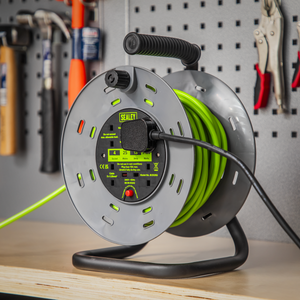 Sealey BCR25G 25m Cable Reel with Thermal Trip 4 x 230V - Hi-Vis Green - additional view 5