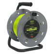 Sealey BCR25G 25m Cable Reel with Thermal Trip 4 x 230V - Hi-Vis Green